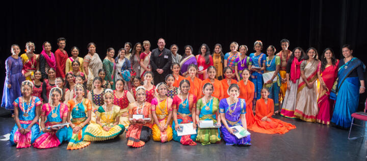 group of young dancers at an awards ceremony
