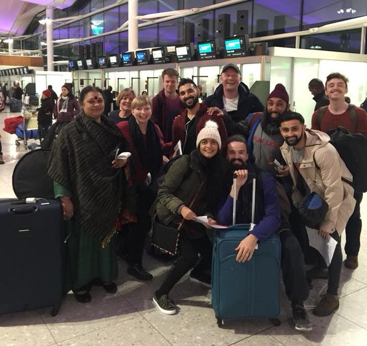 The Troth cast at Heathrow airport