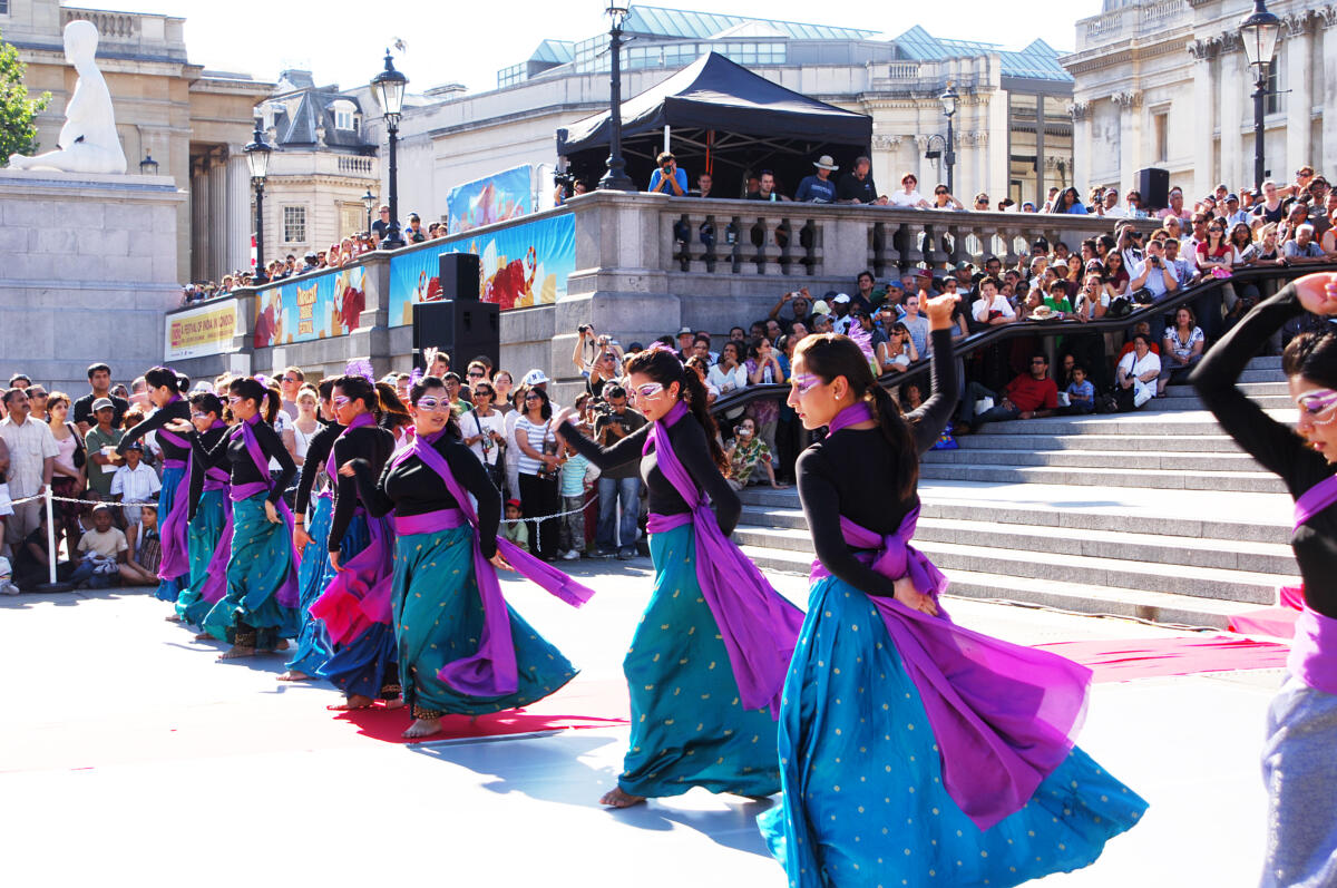 Dancers performing in Trafalgar Square