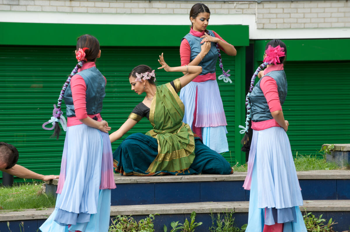 Dancers performing outside