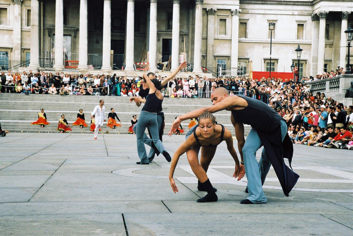 Dancers performing in Trafalgar Square