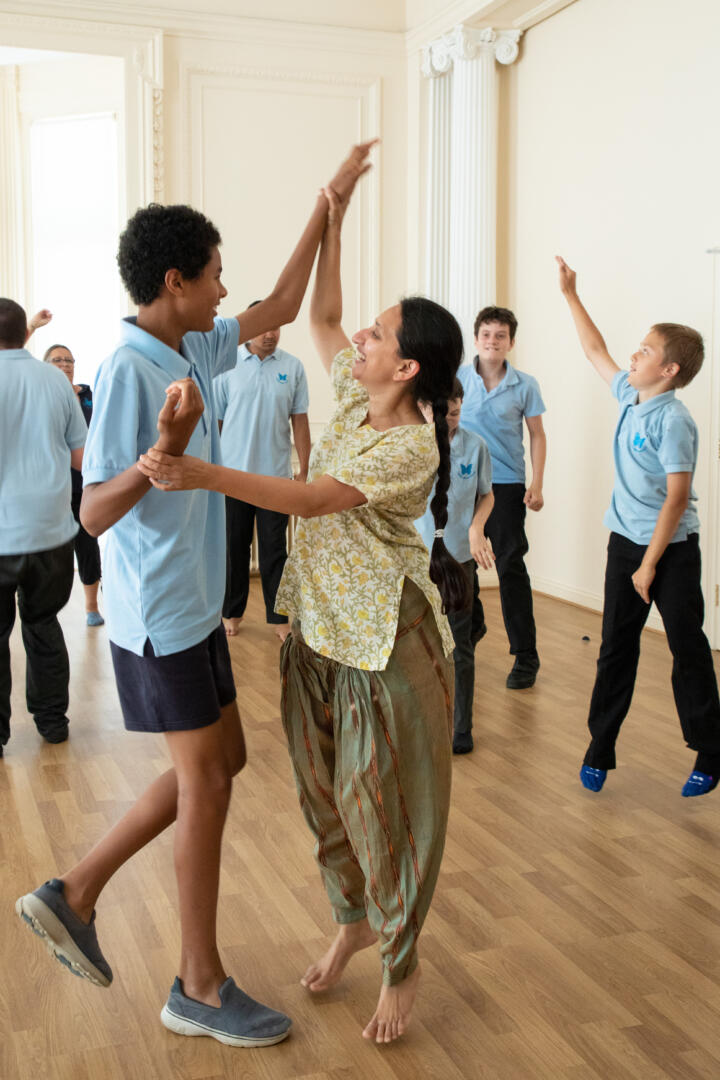 young people taking part in a dance workshop