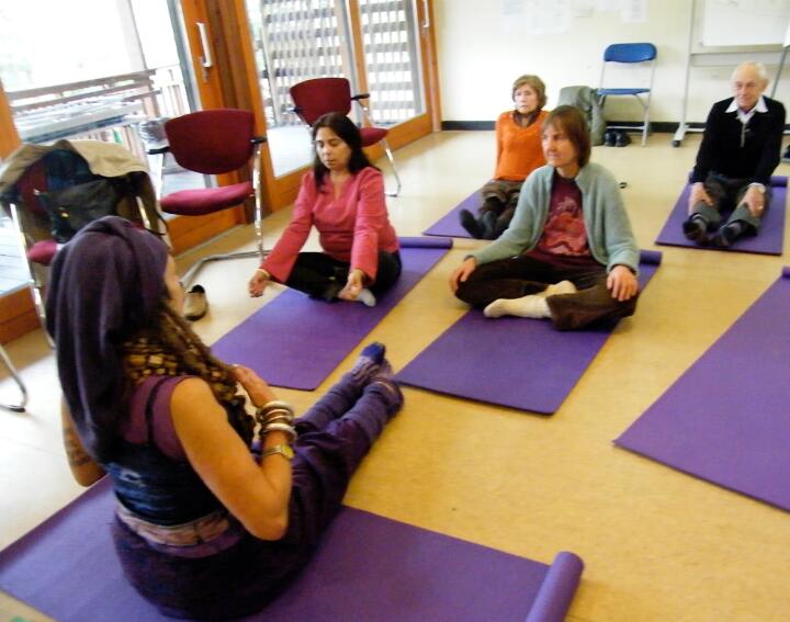 Ageing Artfully yoga session - floor based exercises