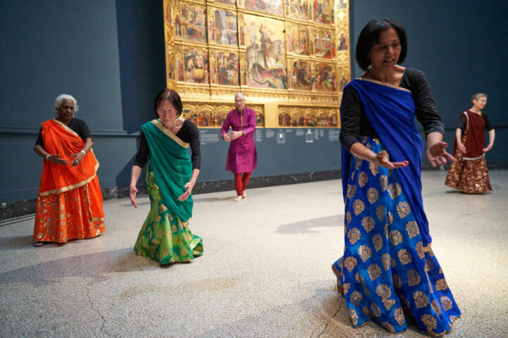 South Asian dancers perform in the V&A Museum