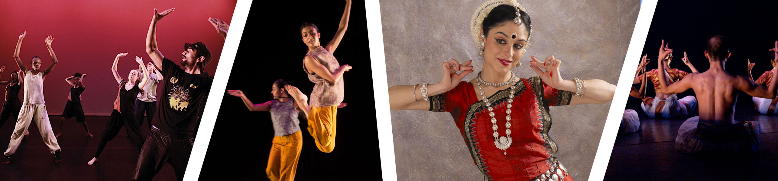 montage of images of different forms of South Asian dance