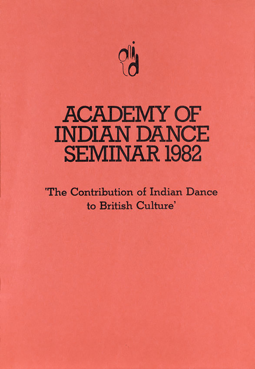 report cover: Academy of Indian Dance Seminar 1982
